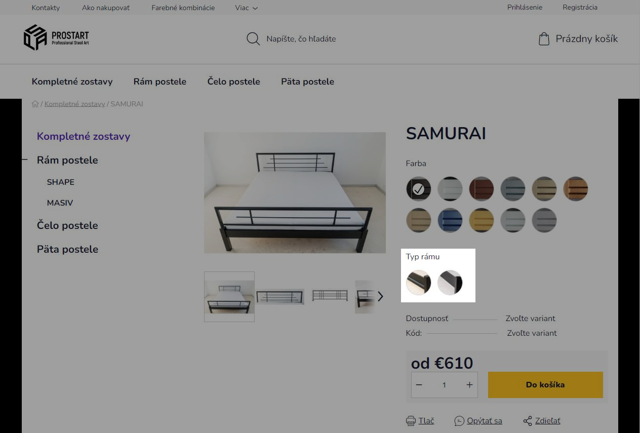 komplet varianty typ